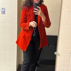 MOTF Double-Breasted Red Blazer
